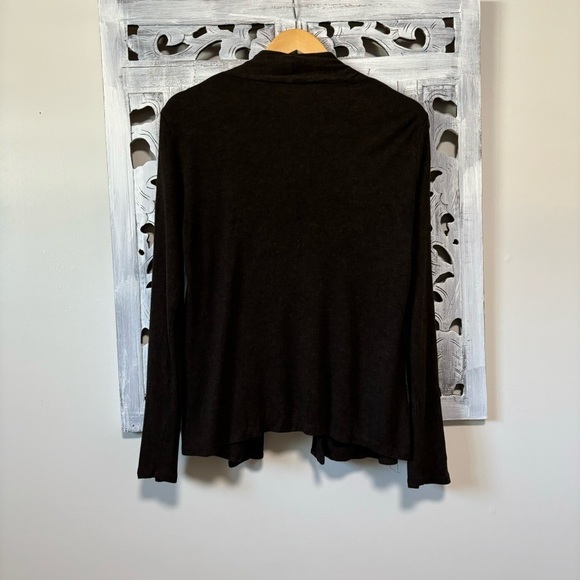 Eileen Fisher Espresso Long Sleeve Open Front Cardigan - Picture 2 of 6